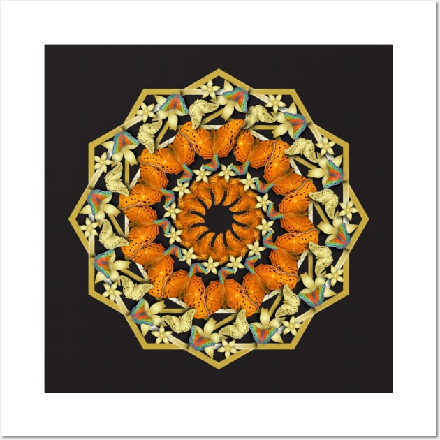 Kaleidoscope of butterflies and flowers Wall Art by hereswendy